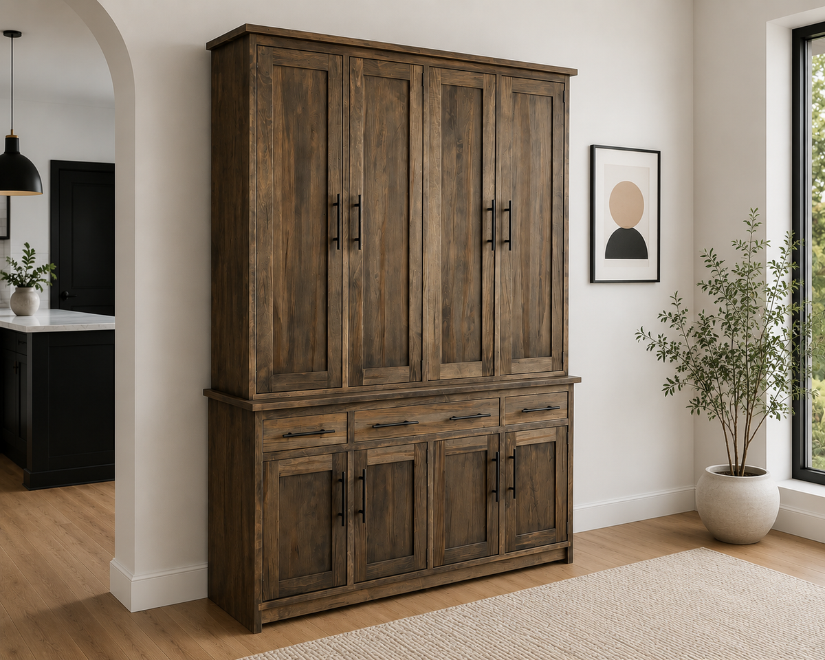 Artisan Wormy Maple Hutch and Buffet