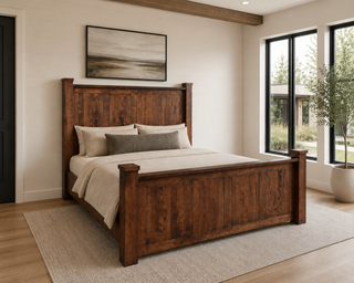 Artisan Wormy Maple Bed - High Footboard
