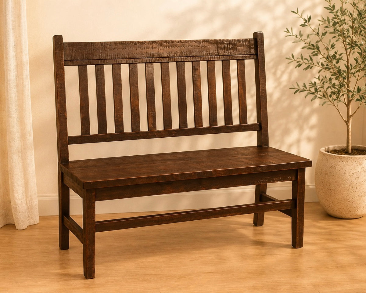 Heritage Farmhouse Bench - Slat Back